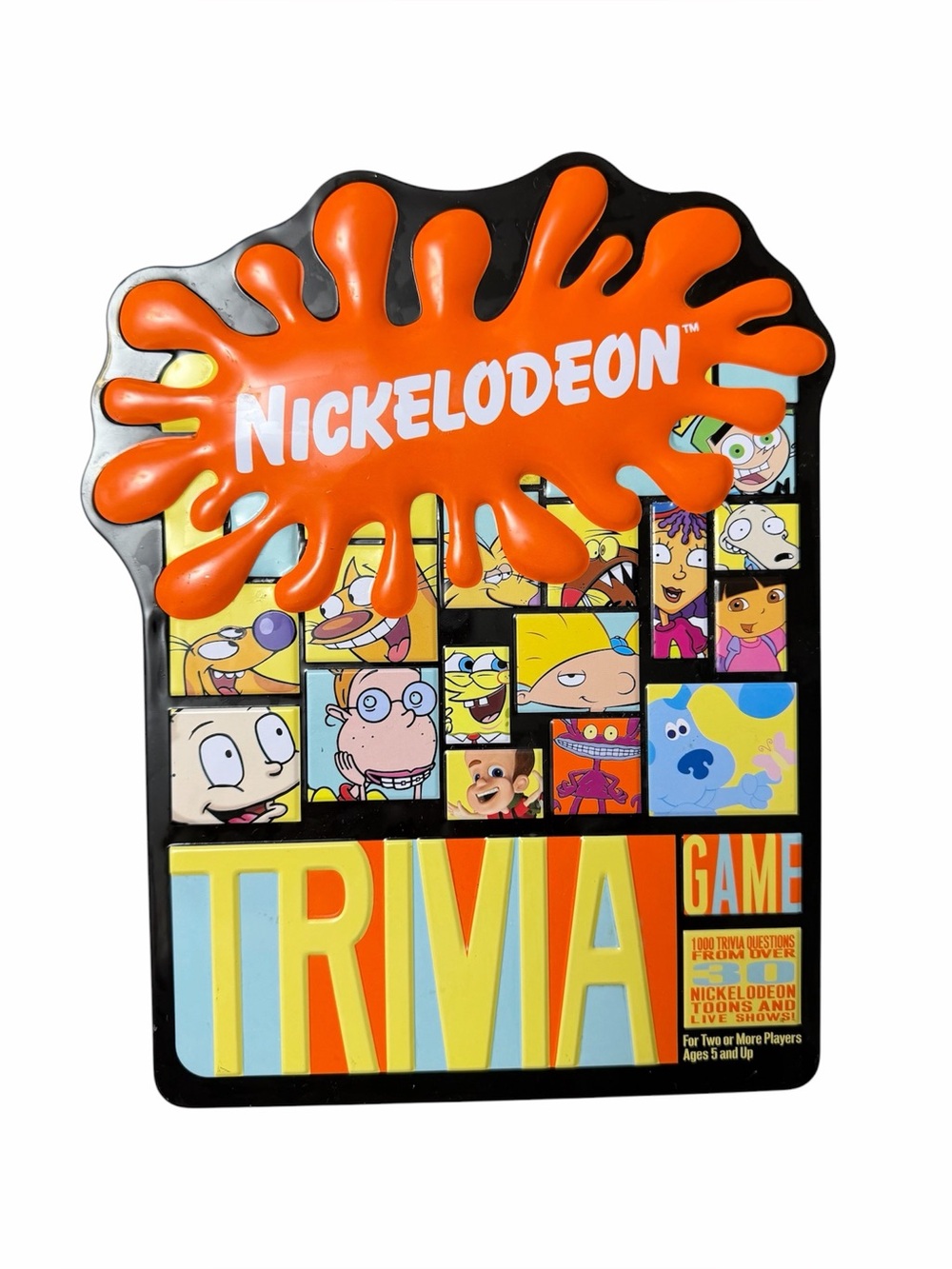 Nickelodeon Trivia Game 2002 Tin Set Rugrats SpongeBob Hey Arnold Etc.